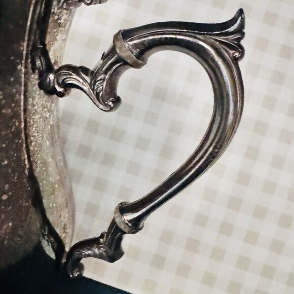 Vintage 3pc Wm Rogers Silverplate Coffee Tea Pot Set Baroque Mid-century Footed - Picture 5 of 16